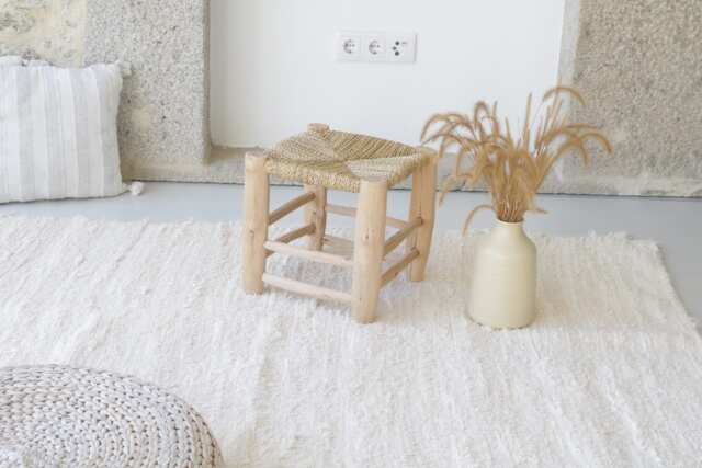 Large Handwoven Cream Rug 180x250 cm, Area Rug, Solid Carpet, Living Room Bohemian Decoration, Kids Cotton Organic - image 1
