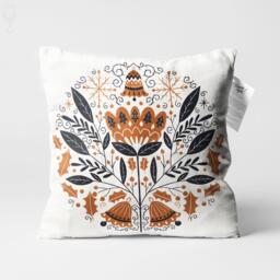 Abstract Floral Christmas Throw Pillow Cover Winter Home Decor - thumbnail 1
