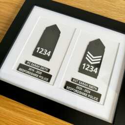 Double Framed British Police Rank Epaulette Box, Personalised Presentation Frame, Officer Gift - thumbnail 3