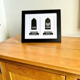 Double Framed British Police Rank Epaulette Box, Personalised Presentation Frame, Officer Gift - thumbnail 2
