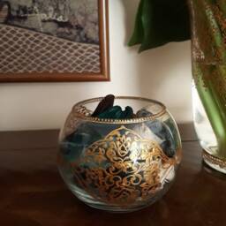 Hand Painted Bohemian Glass Candle Holder Shalimar Lantern - thumbnail 4