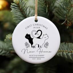 Personalised First Christmas in Our New Home Bauble, Couple Keepsake, Home, Ornament, Housewarming - thumbnail 2