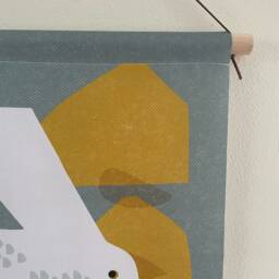 Textile Poster Pink, Abstract Cutout Bird, 45x65 cm, Up in The Air, Small Wall Hanging, Textile Decoration With Birch Sticks, Living - thumbnail 4