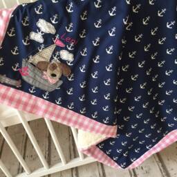 Baby Blanket/Cuddly Blanket Dog in Boat Kd1300 - thumbnail 2
