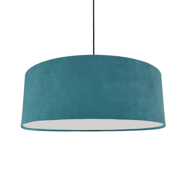 Extra Large Teal Blue Velvet Lampshade With Diffuser - image 1