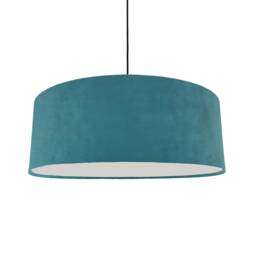 Extra Large Teal Blue Velvet Lampshade With Diffuser
