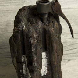 Wood Sculpture, Pomegranate, Mixed Media - Kamikaze By Lionel Le Jeune, Unique Piece From The Art Brut Collection - thumbnail 3