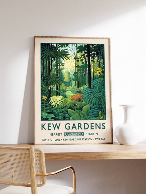 Kew Gardens Print, London Poster, Botanical William Morris Vintage Wall Art, Floral Rousseau A1/A2/A3/A4 - image 1