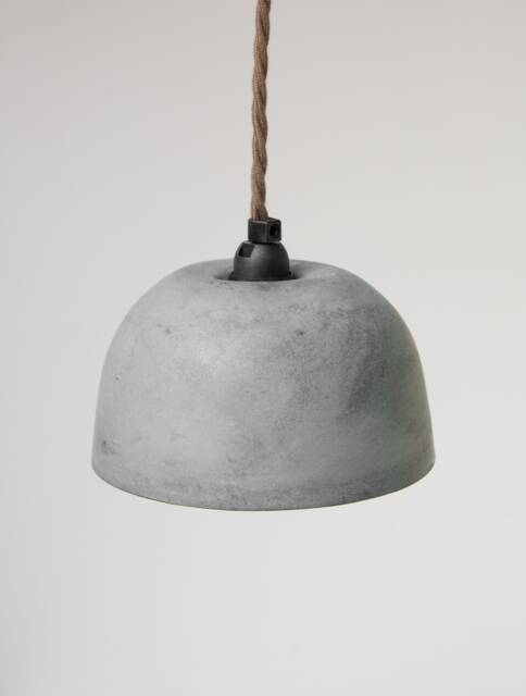 Small Grey Lightweight Concrete Ceiling Pendant Lampshade/Modern Minimal Cement Plaster Off White - image 1