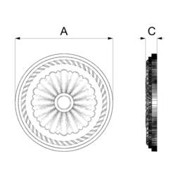 Carved Rosette, Unpainted, Home Decoration, Furniture - thumbnail 2