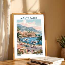 Monte Carlo Travel Poster - F1 Grand Prix Famous Circuit Monaco Wall Art Print, Retro Home Decor For Living Room Or Office, Modern Artwork - thumbnail 3