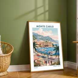 Monte Carlo Travel Poster - F1 Grand Prix Famous Circuit Monaco Wall Art Print, Retro Home Decor For Living Room Or Office, Modern Artwork - thumbnail 2