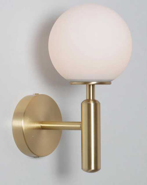 Mid-Century Modern Wall Lamp, Bedside Lighting Brass Globe Sconce - image 1
