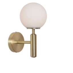Mid-Century Modern Wall Lamp, Bedside Lighting Brass Globe Sconce - thumbnail 3