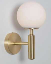 Mid-Century Modern Wall Lamp, Bedside Lighting Brass Globe Sconce - thumbnail 1