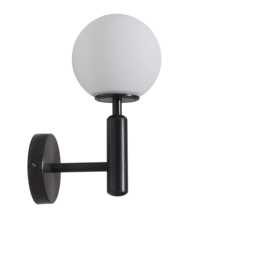 Mid-Century Modern Wall Lamp, Bedside Lighting Brass Globe Sconce - thumbnail 2