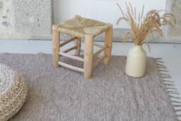 Large Brown Rug 140x200 cm, Living Room Rug, Camel Area Bedroom Scandinavian Bohemian Farmhouse Decor - thumbnail 1