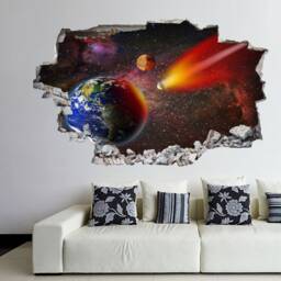 Space Earth Asteroid Stars Wall Decal Sticker Mural Print Art Kids Bedroom Home Decor Hb11 - thumbnail 1