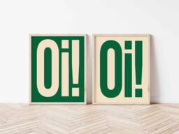 Quirky Home Decor Oi Print, Art Typography Graphic Poster, Landscape, A2 A3 A4 A5, Funky Wall Gift, Decor, Fun Bold Colours - thumbnail 1