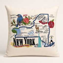 New York State Pillow With Feather Insert - thumbnail 1