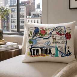 New York State Pillow With Feather Insert - thumbnail 2