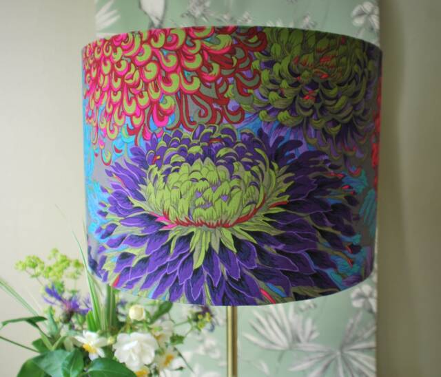Handmade Kaffe Fassett Floral Lampshade Japanese Chrysanthemum Cotton - image 1