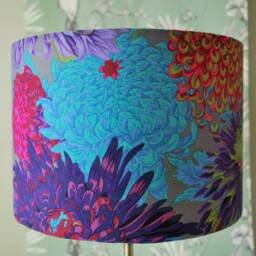 Handmade Kaffe Fassett Floral Lampshade Japanese Chrysanthemum Cotton - thumbnail 2