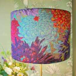 Handmade Kaffe Fassett Floral Lampshade Japanese Chrysanthemum Cotton - thumbnail 4