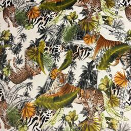 Tiger, Cheetah Jungle Velvet, Drum Lampshade /Ceiling Shade With A Metallic Brushed Gold Lining - thumbnail 3