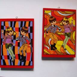 "Retro Big Eye Print 1960S Style Mod Vintage Go Dancers Eve Sad Kitsch 3.5"" X 5" - thumbnail 3