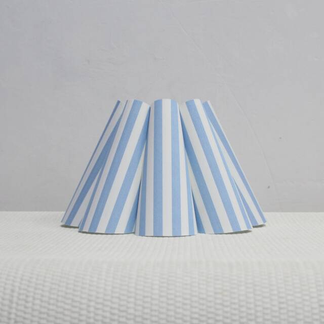 Handmade Light Blue Striped Lampshade For Decorative Lights-100# - image 1