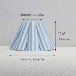 Handmade Light Blue Striped Lampshade For Decorative Lights-100# - thumbnail 2