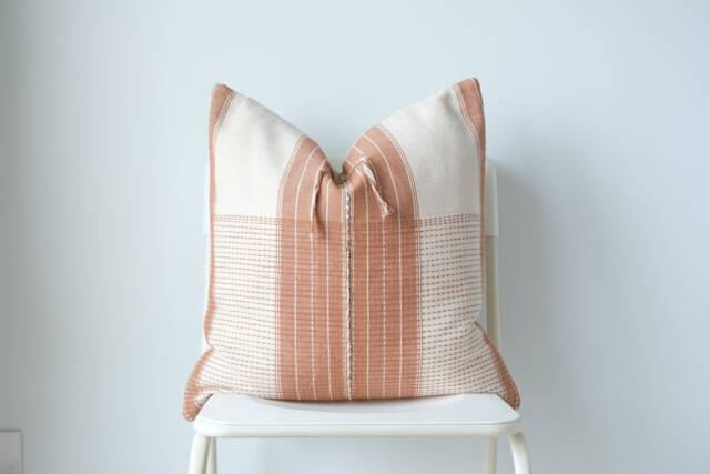 "Handwoven Hemp Pillow Cover Vintage Karen Tribal Design - 20"" X 20" - image 1