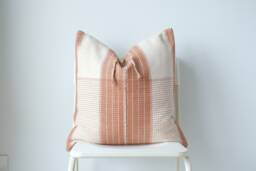 "Handwoven Hemp Pillow Cover Vintage Karen Tribal Design - 20"" X 20" - thumbnail 1