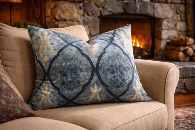 Handwoven Silk Ikat Pillow Cover, Decorative Accent Cushion - 16x24 - image 1