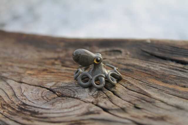 Small Glass Octopus Glass Figurine Miniature Kraken Little Animals Murano - image 1
