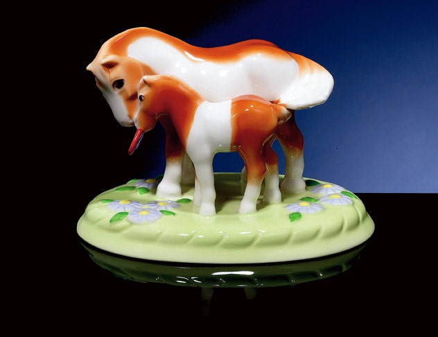 Pony, Porcelain Mare & Foal Figurine Titled Mother's Day - image 1