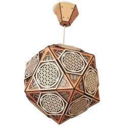 Sacred Geometry, Flower Of Life Pattern - Handmade Wooden Lampshade Or Table Lamp, Laser Cut, Shadow Feng Shui - thumbnail 1