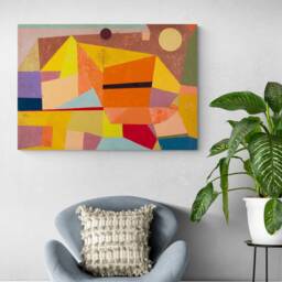 Paul Klee Mountain Landscape Art Print - Abstract Geometric Canvas - thumbnail 2