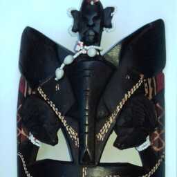African Maasai Wooden Mask From Kenya - thumbnail 2