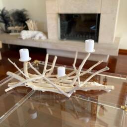 Driftwood Candelabra, Coastal Candleholder, Organic Beach Decoration - thumbnail 3