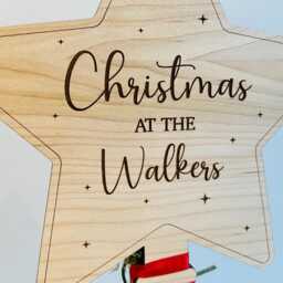 Personalised Christmas Tree Topper With Family Name, Star For Tree, Wooden Ornament - thumbnail 4