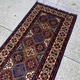 Handmade Wool Runner Rug Afghan Tribal Hallway Rug - 391x90cm - thumbnail 3