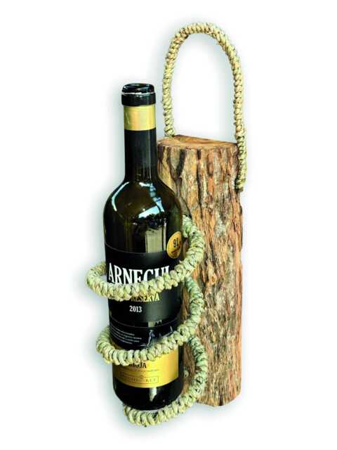 Driftwood & Rope Wine Holder Wall Hanging, Teak Root Bottle Rack - image 1
