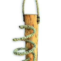 Driftwood & Rope Wine Holder Wall Hanging, Teak Root Bottle Rack - thumbnail 2