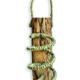 Driftwood & Rope Wine Holder Wall Hanging, Teak Root Bottle Rack - thumbnail 4