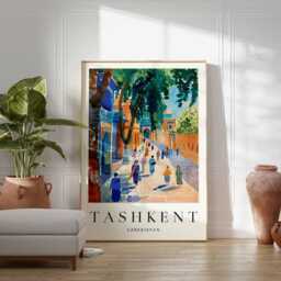 Tashkent Uzbekistan Poster Silk Road Travel Print, Central Asia Wall Art - thumbnail 2