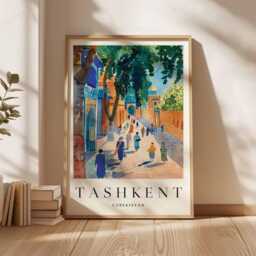 Tashkent Uzbekistan Poster Silk Road Travel Print, Central Asia Wall Art - thumbnail 3