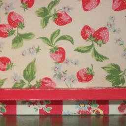 Handcrafted Wooden Shelf Unit Storage Wall Freestanding Cath Kidston Designs Vintage Home Shabby Chic Retro Unique Kitchen Strawberry Spot - thumbnail 2