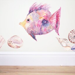 Rainbow Fish, Fish Wall Decal, Under The Sea, Sea Nursery, Ocean Decor, Kids Room, Fish Sticker, Nautical Decor, Nautical Nursery, Sea Decal, Fish - thumbnail 2